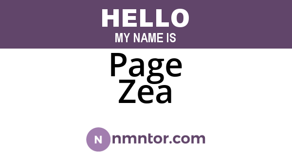 Page Zea
