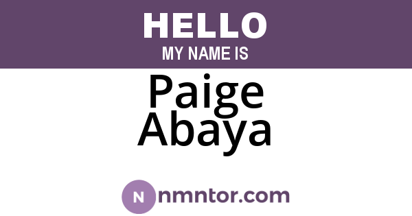 Paige Abaya
