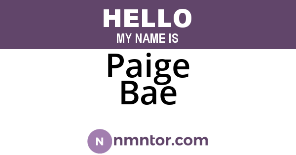 Paige Bae
