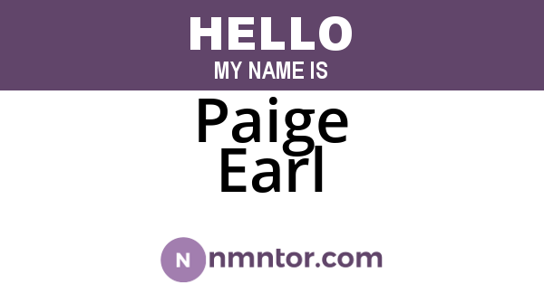 Paige Earl