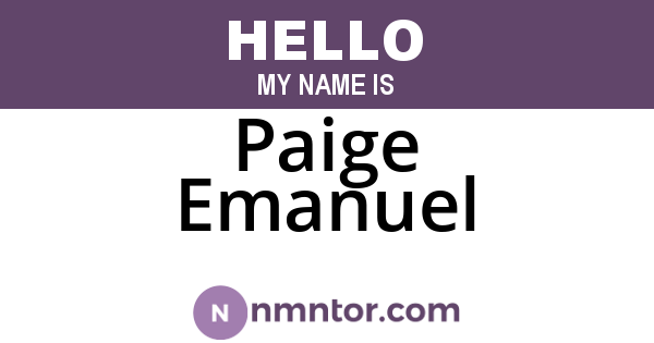 Paige Emanuel