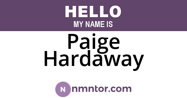Paige Hardaway