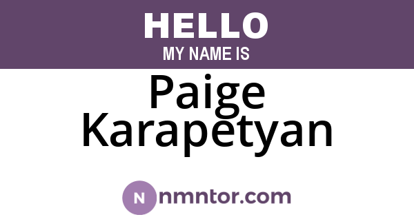 Paige Karapetyan