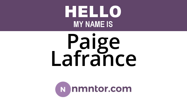 Paige Lafrance