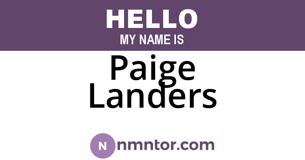 Paige Landers