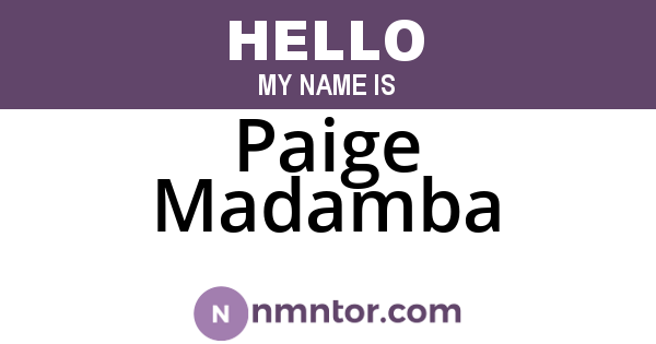 Paige Madamba