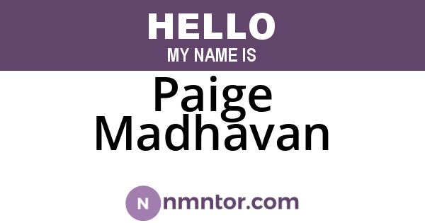 Paige Madhavan