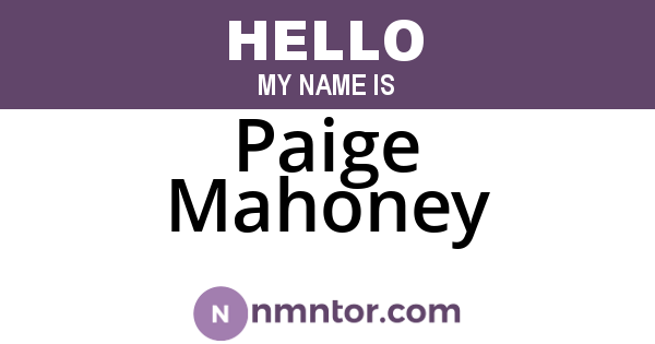 Paige Mahoney