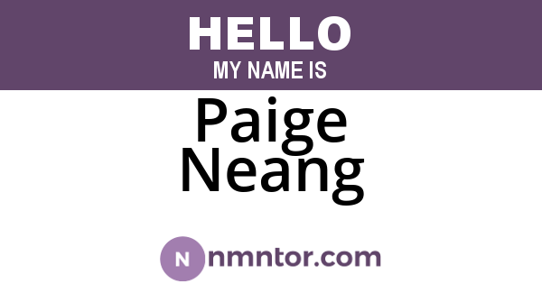 Paige Neang
