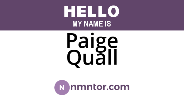 Paige Quall