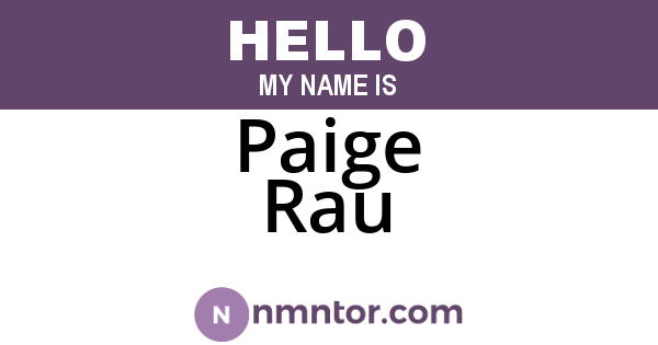 Paige Rau