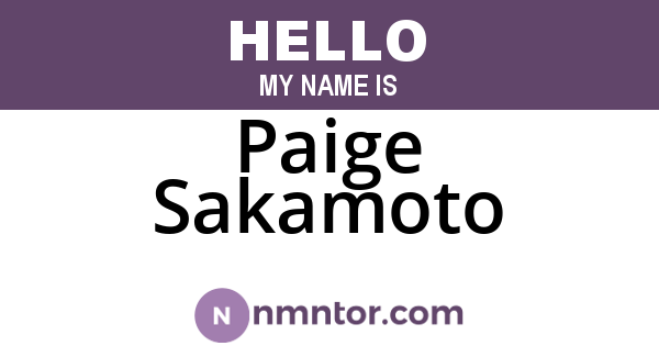 Paige Sakamoto