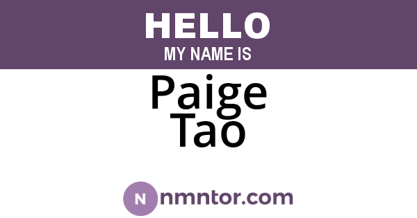 Paige Tao