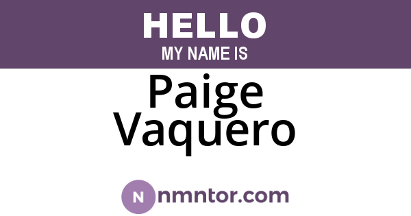 Paige Vaquero