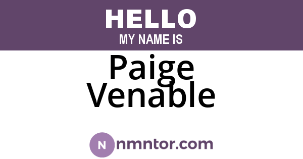 Paige Venable