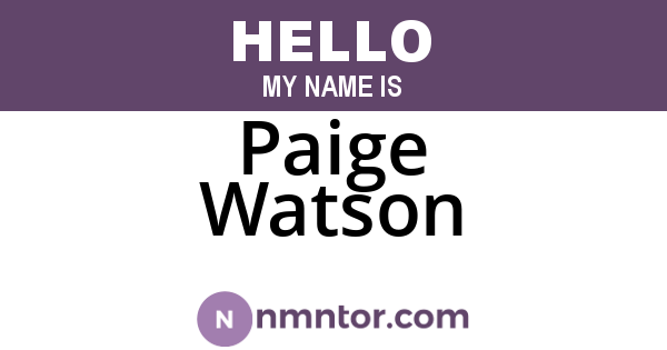 Paige Watson