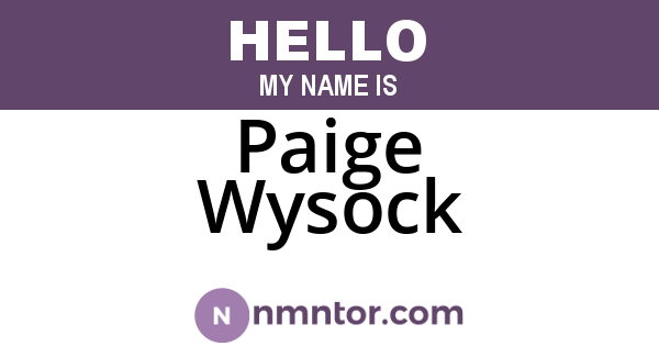 Paige Wysock