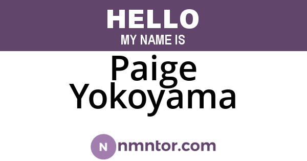 Paige Yokoyama