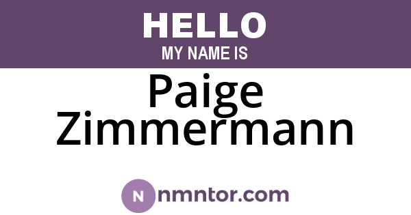 Paige Zimmermann