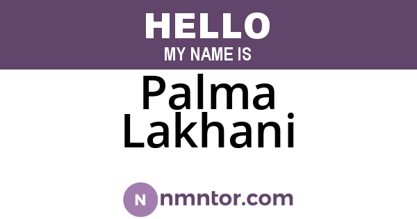 Palma Lakhani
