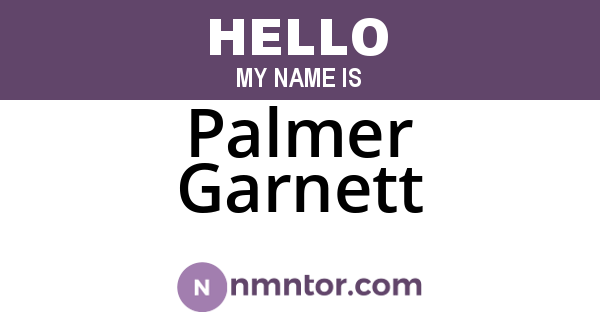 Palmer Garnett