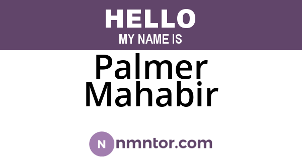 Palmer Mahabir