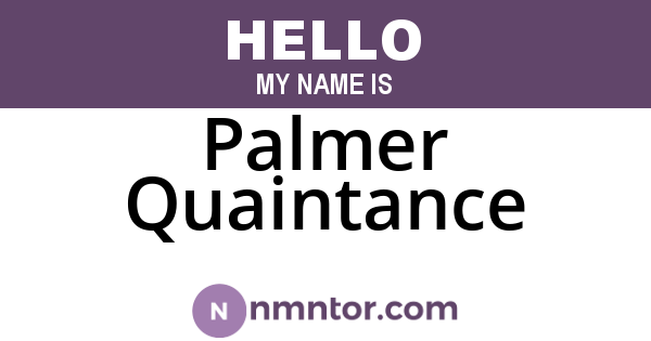 Palmer Quaintance