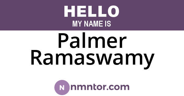 Palmer Ramaswamy