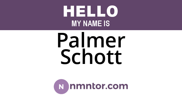 Palmer Schott
