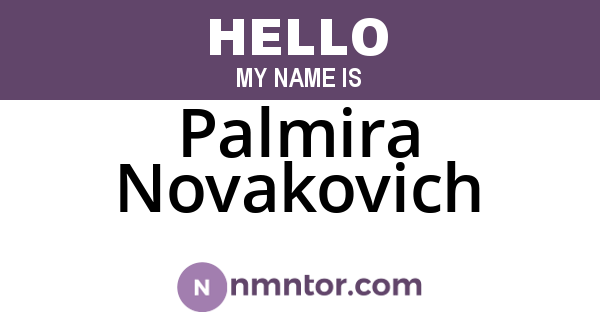 Palmira Novakovich