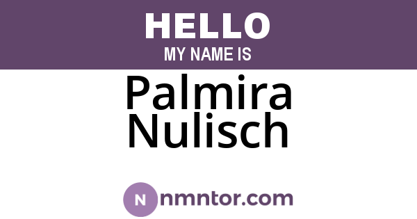 Palmira Nulisch
