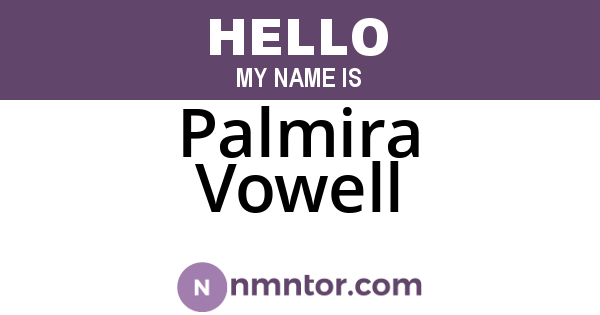 Palmira Vowell