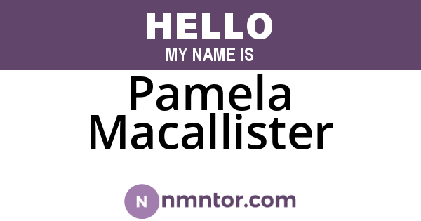 Pamela Macallister