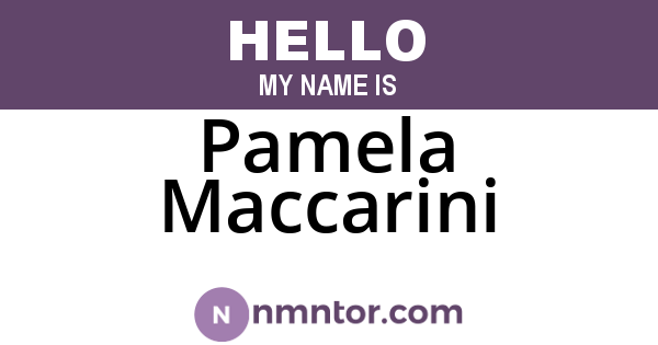 Pamela Maccarini