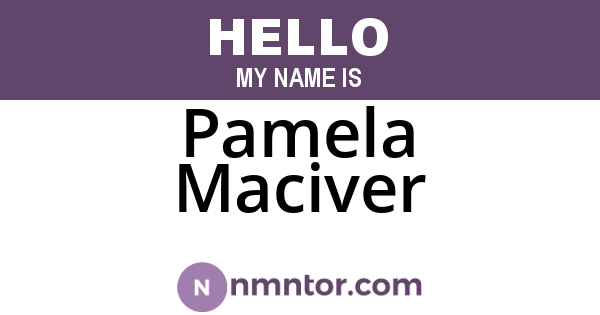 Pamela Maciver