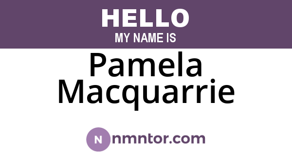 Pamela Macquarrie