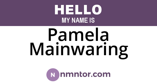 Pamela Mainwaring