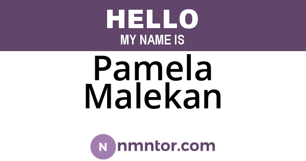 Pamela Malekan