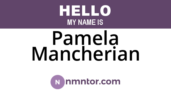 Pamela Mancherian