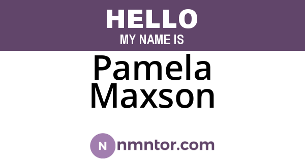 Pamela Maxson