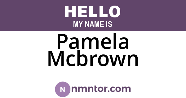 Pamela Mcbrown