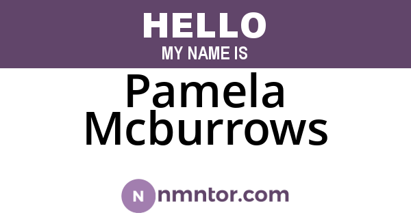 Pamela Mcburrows