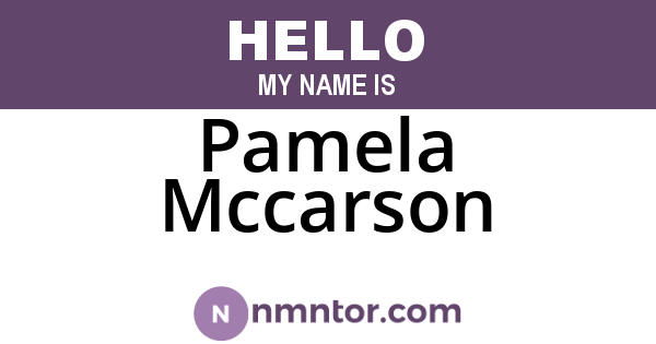Pamela Mccarson