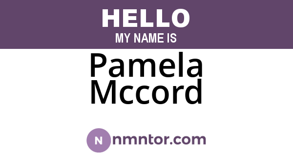 Pamela Mccord