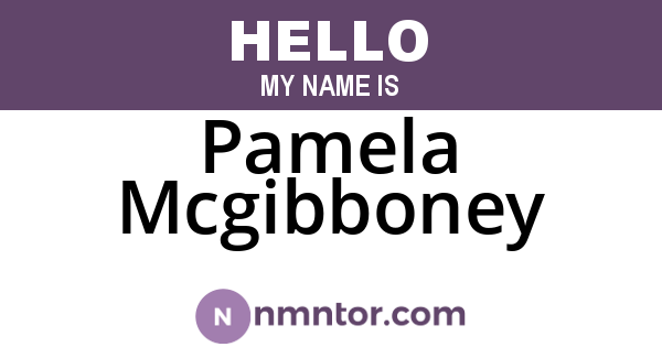 Pamela Mcgibboney