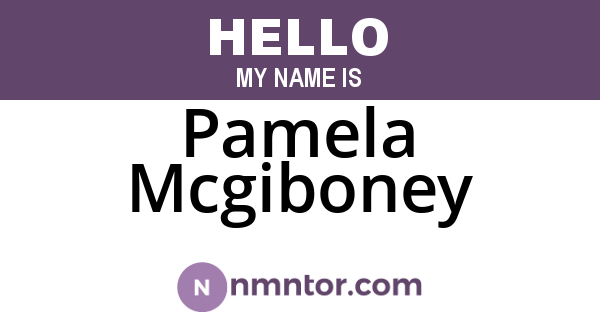 Pamela Mcgiboney