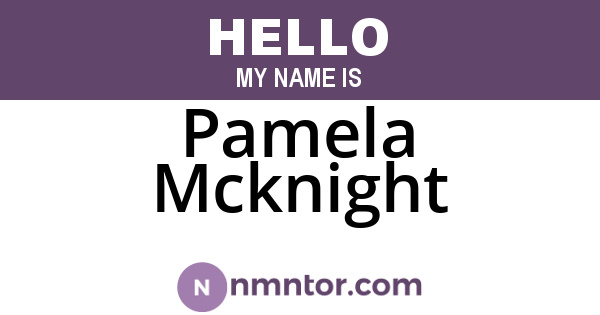Pamela Mcknight
