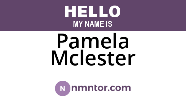 Pamela Mclester