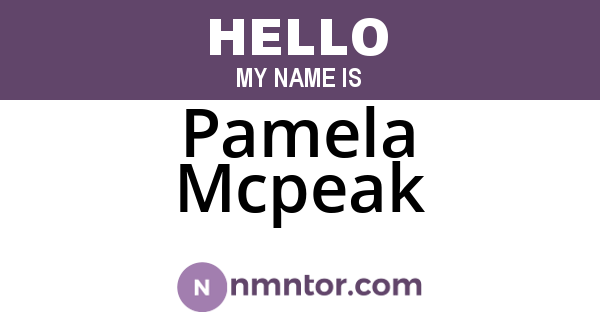Pamela Mcpeak