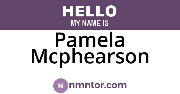 Pamela Mcphearson